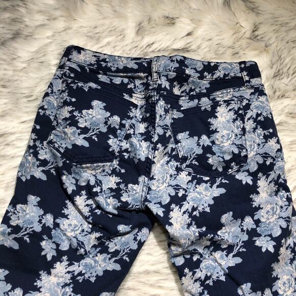 Gap "Always Skinny" low rise floral print denim skinny jeans size 8 - Picture 7 of 8